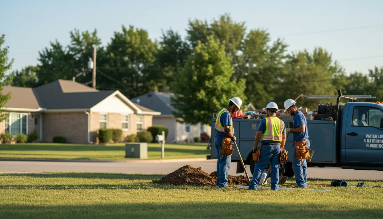 Residential water line and bathroom plumbing service in Dana, IL